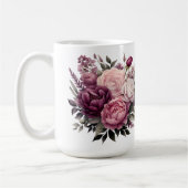 Rosa Weiße Lila Rose Peonies Blume Kaffeetasse (Links)