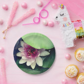 Rosa, Weiße Lilly, Lotus Blume Papierplatte Pappteller (Party)