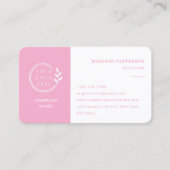 Rosa weiße Logos QR-Code Minimalistisch Visitenkarte (Vorderseite)