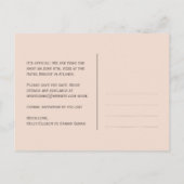 Rosa, weiße Lotus Blume, modern grau Save the Date Ankündigungspostkarte (Rückseite)