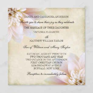 Rosa Weiße Lotusblüten-Hochzeit Einladung