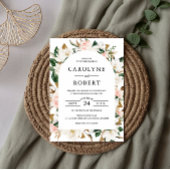 Rosa-weiße Magnolia-Hochzeit Einladung