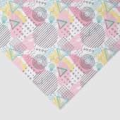 Rosa Weiße Memphis Style Aighties Stilvolle Retro Seidenpapier (Detail)