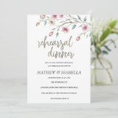 Rosa-weiße Minze Frühling Blume Probe Abendessen Einladung (Stehend Vorderseite)