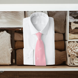 Rosa, weiße Namensform, moderne Schrift Krawatte