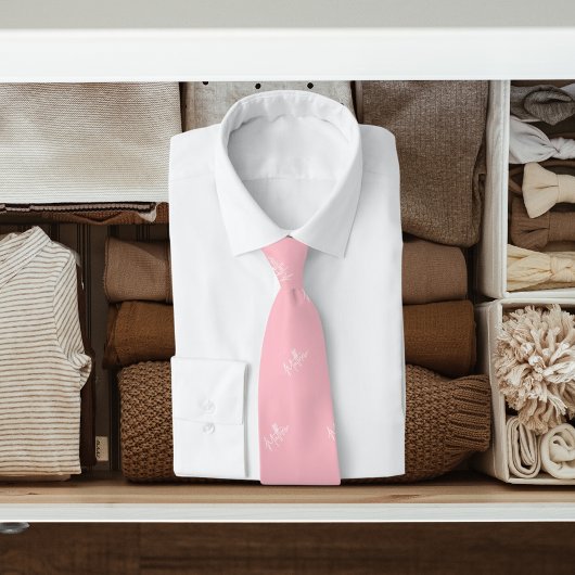 Rosa, weiße Namensform, moderne Schrift Krawatte