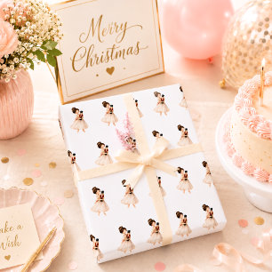 Rosa weiße Nussknacker-Ballerina Weihnachten Geschenkpapier