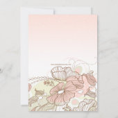Rosa-weiße Ober-Blumendusche Einladung (Rückseite)