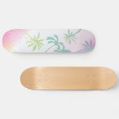 Rosa, weiße Oppelpalmen, tropischer Skateboard (Horizontal)