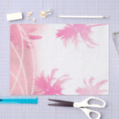 Rosa, weiße Palmen und Lichter Tropischer Sommer Seidenpapier (Handwerk)