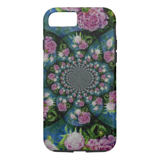 Rosa, weiße Perle, Blumenmandala Case-Mate iPhone Hülle (Rückseite)