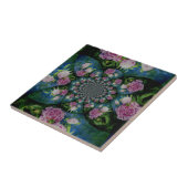 Rosa, weiße Perle, Blumenmandala Fliese (Seite)