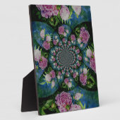 Rosa, weiße Perle, Blumenmandala Fotoplatte (Seite)