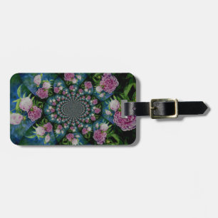 Rosa, weiße Perle, Blumenmandala Gepäckanhänger