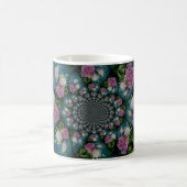 Rosa, weiße Perle, Blumenmandala Kaffeetasse (Mittel)