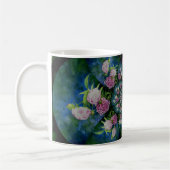 Rosa, weiße Perle, Blumenmandala Kaffeetasse (Links)