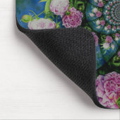 Rosa, weiße Perle, Blumenmandala Mousepad (Ecke)