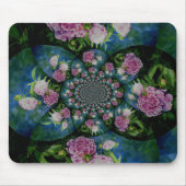 Rosa, weiße Perle, Blumenmandala Mousepad (Vorne)