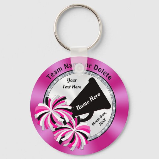 Rosa, weiße, Personalisierte Schlüsselanhänger (Vorderseite)