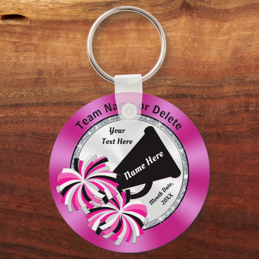 Rosa, weiße, Personalisierte Schlüsselanhänger (Vorderseite)