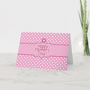 Rosa weiße Polka dot Mothers Day Grußkarte Karte