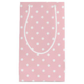Rosa weiße Polka Punkte für ihre Vorlage Kleine Geschenktüte (Vorderseite)