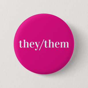 Rosa weiße Pronomschaltfläche Button
