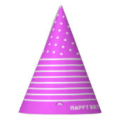 Rosa, weiße Punkte, Streifen Party Hut Partyhütchen (Links)