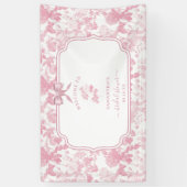 Rosa Weiße Rose Chinoiserie Brautparty Banner (Vertikal)