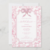 Rosa Weiße Rose Chinoiserie Brautparty Einladung (Vorderseite)