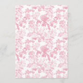 Rosa Weiße Rose Chinoiserie Brautparty Menükarte (Rückseite)