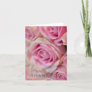 Rosa weiße Rosen danken Ihnen Dankeskarte