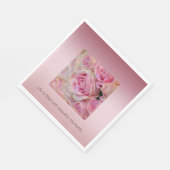 Rosa Weiße Rosen Schöne Momente Serviette (Ecke)