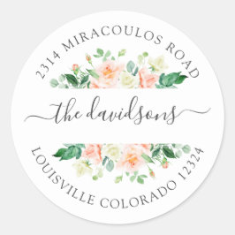 Rosa Weiße Rücksendeadresse Umschlag Aufkleber