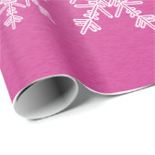 Rosa weiße Schneeflocken Minimalistische Weihnacht Geschenkpapier (Rolleneckpunkt)