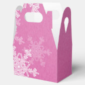 Rosa weiße Schneeflocken Minimalistische Weihnacht Geschenkschachtel (Geöffnet)