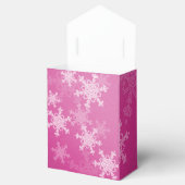 Rosa weiße Schneeflocken Minimalistische Weihnacht Geschenkschachtel (Geöffnet)