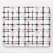 Rosa Weiße Schwarze Streifen Mousepad (Vorne)