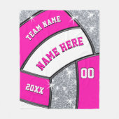 Rosa, weiße, silberne Volleyball-Fleece-Decke Fleecedecke (Vorderseite)