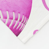 Rosa weiße Softball-Feld mein glücklicher Platz Mä Fleecedecke (Ecke)