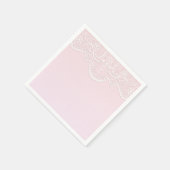 Rosa, weiße Spitze, religiös Serviette (Ecke)