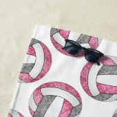 Rosa, weiße, sportliche Mädels, gehobenes Volleyba Strandtuch (Beispiel)