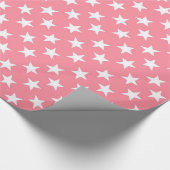 Rosa weiße Sterne Geschenkpapier (Ecke)