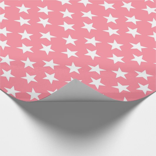 Rosa weiße Sterne Geschenkpapier (Ecke)