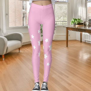 Rosa weiße Sterne Leggings