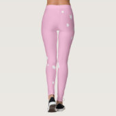 Rosa weiße Sterne Leggings (Rückseite)