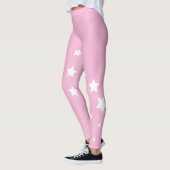 Rosa weiße Sterne Leggings (Links)