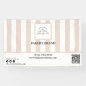 Rosa weiße Streifen Bakery-Logo Banner (Horizontal)