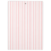 Rosa weiße Streifen Elegantes Chic Glam Personalis Klemmbrett (Rückseite)