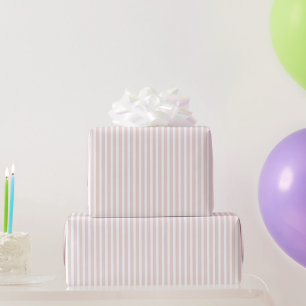 Rosa Weiße Streifen Geburtstag Geschenkpapier